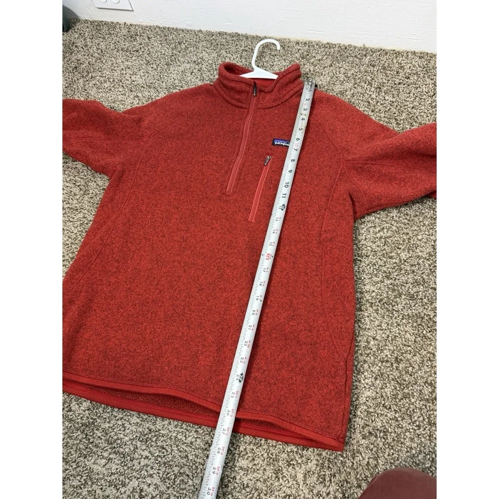Patagonia Men's M‎ Red Better Sweater 1/4 Zip Fleece Pullover Jacket STY 25522